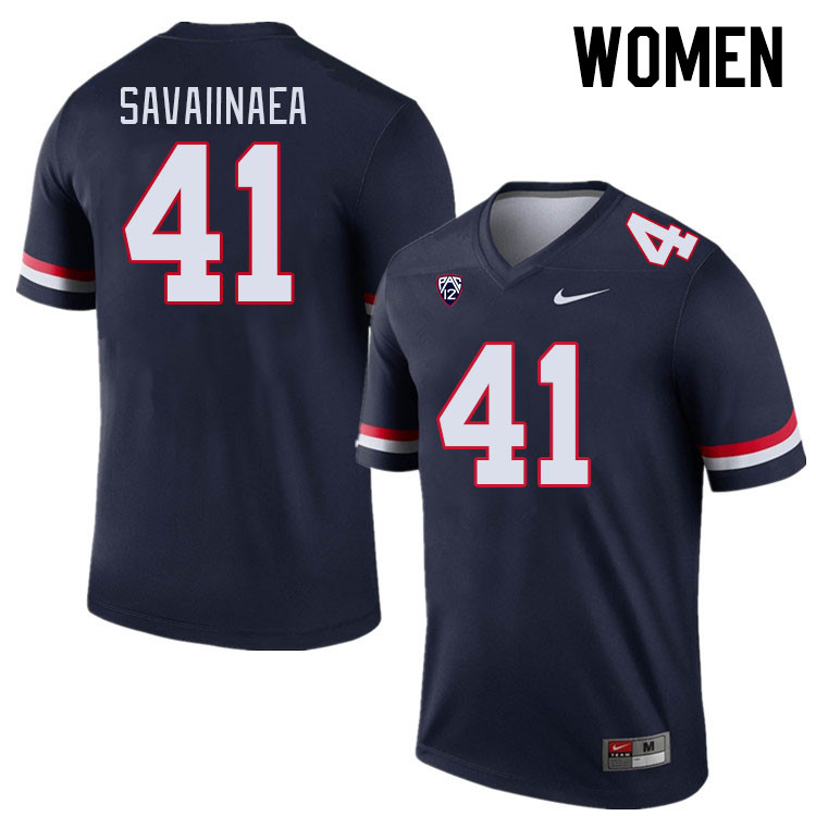 Women #41 Julian Savaiinaea Arizona Wildcats College Football Jerseys Stitched-Navy